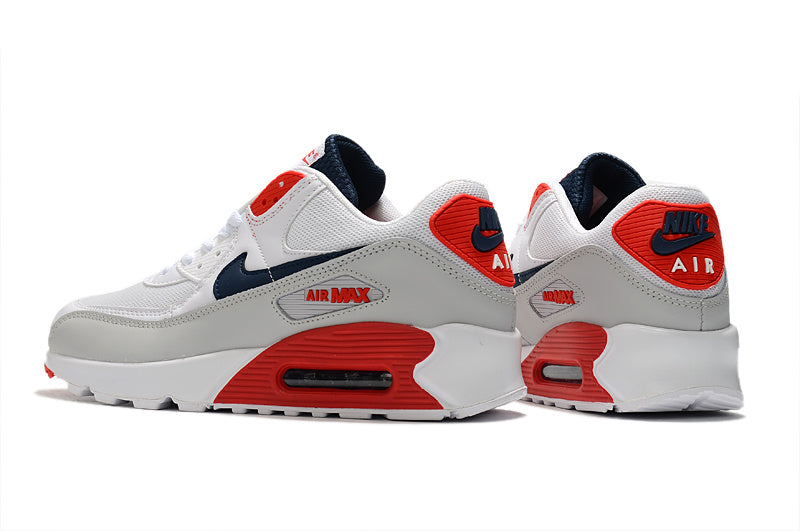 Nike Air Max 90 Sneakers in White Red Navy - product image from the listing.