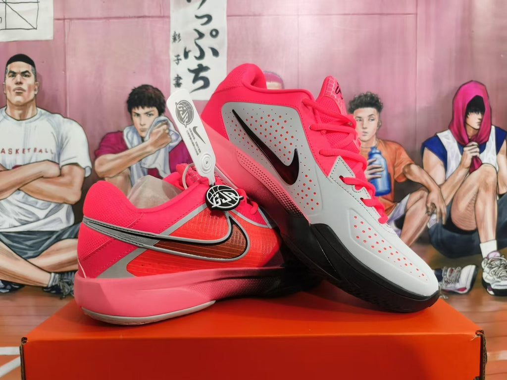 Nike Basketball Shoes in Red and Gray - product image from the listing.