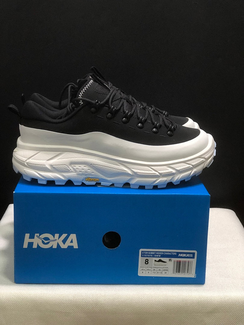 HOKA ONE ONE Tor Summit Black White Trail Trainers - product image from the listing.