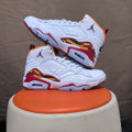Jordan 6 Retro High-Top Sneakers in White and Red - product image from the listing.