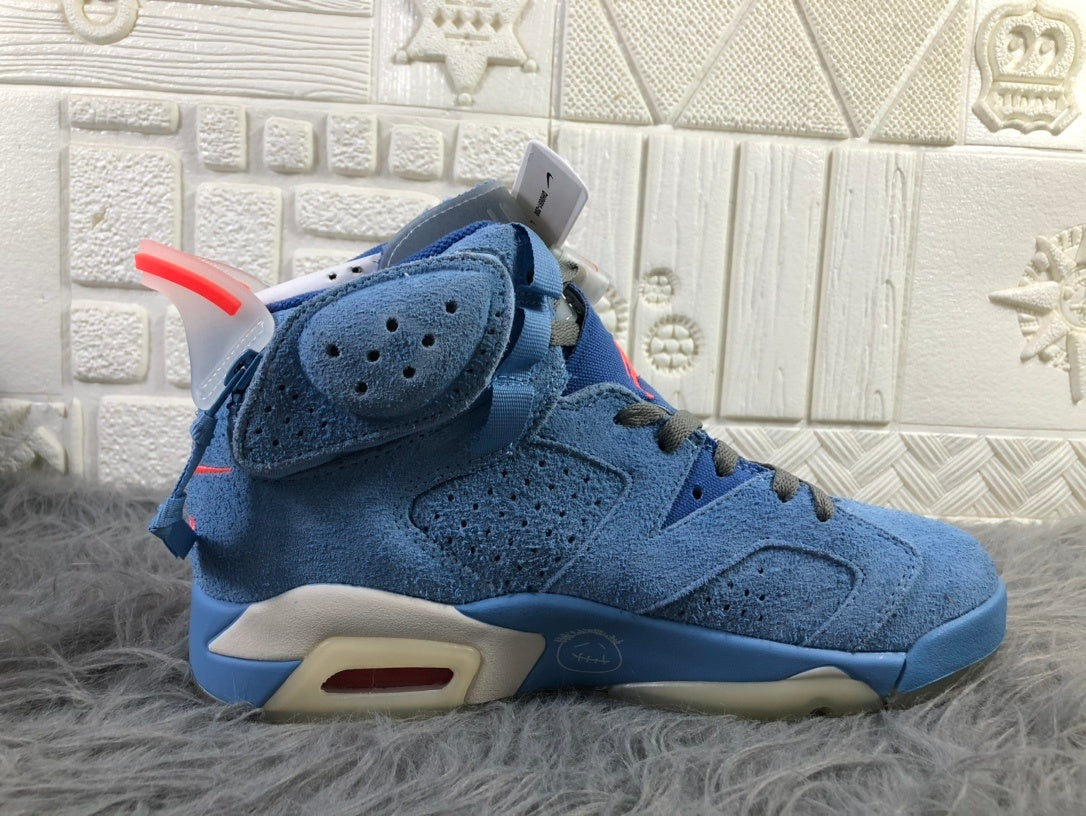 Jordan AJ6 Travis Sky High-Top Sneakers in Blue - product image from the listing.
