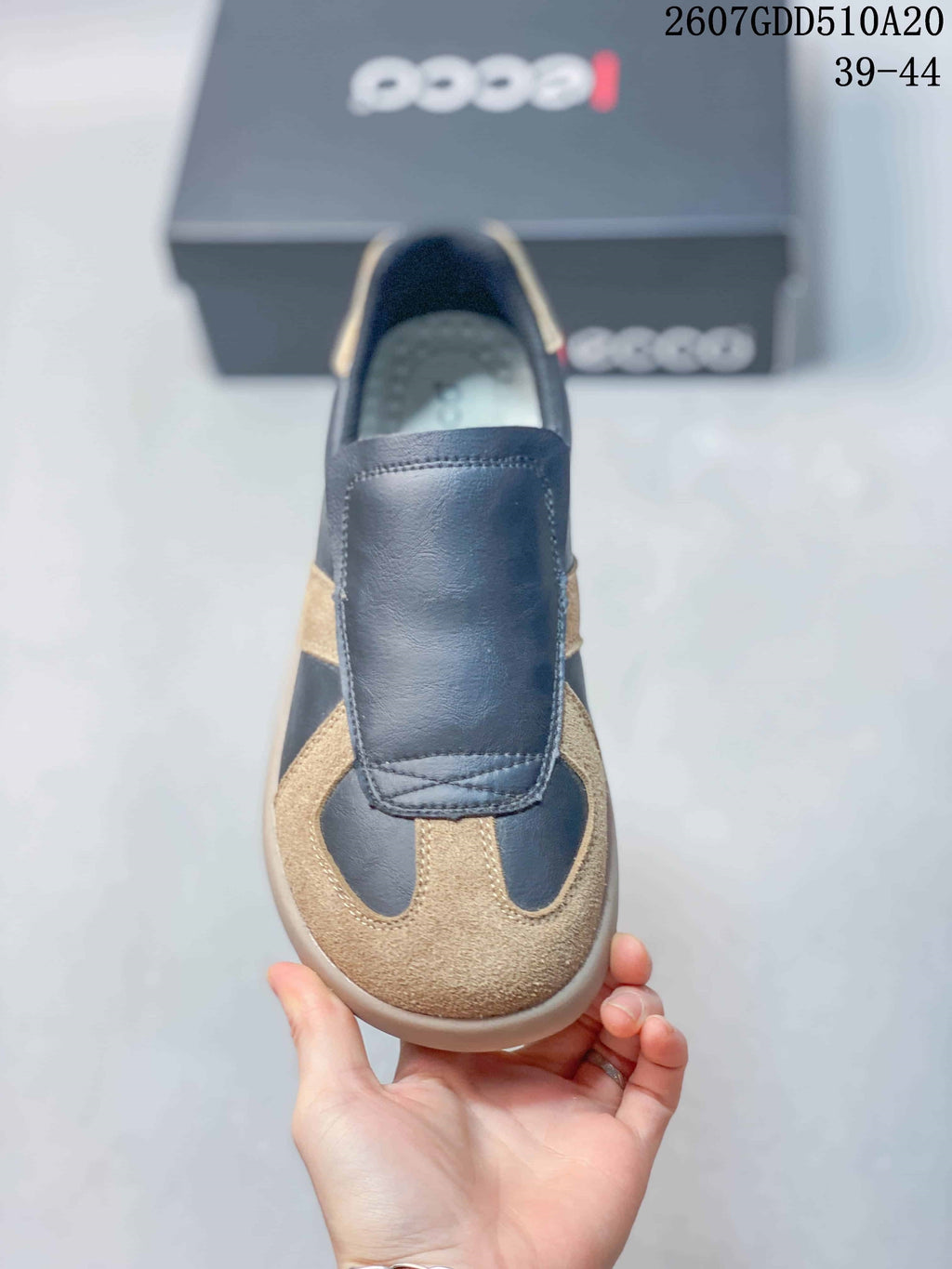 Women's ECCO Sneakers Navy and Tan 2607GDD510A20 - product image from the listing.