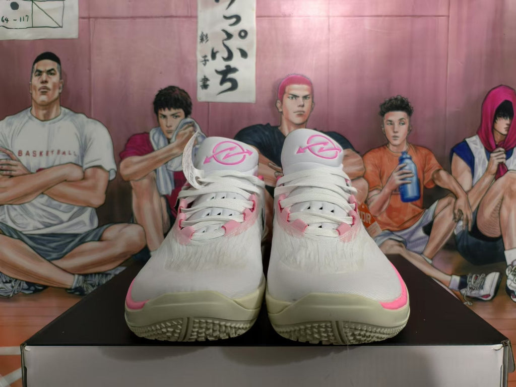 Nike LeBron Basketball Shoes in White Pink Black - product image from the listing.