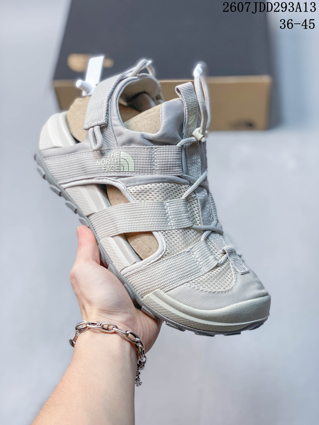 The North Face Outdoor Sandals in Light Gray 2607JDD293A13 - product image from the listing.