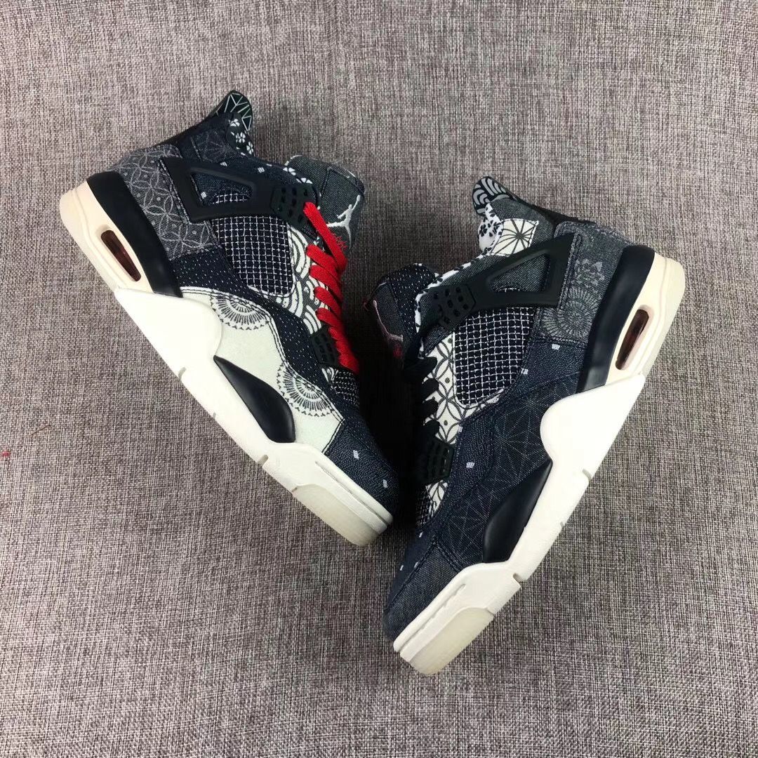 Air Jordan 4 SE Sashiko Sneakers Navy Black Red - product image from the listing.