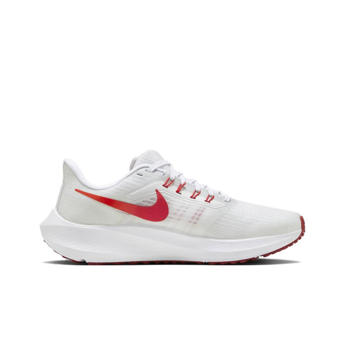 Nike Air Zoom Pegasus 39 Running Shoes in White Red DH4071-103 - product image from the listing.