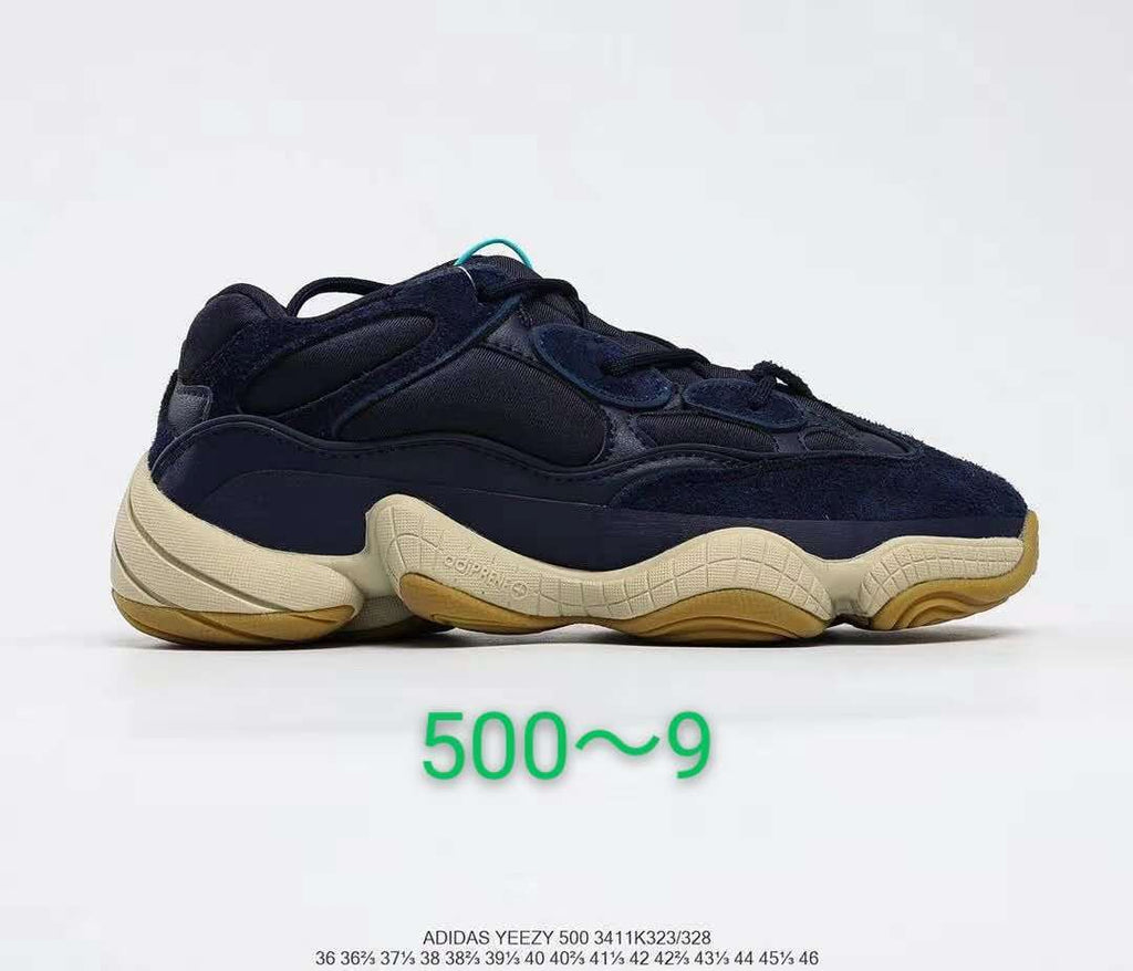 Adidas Yeezy 500 Low Top Sneakers in Navy and Cream FW7019 - product image from the listing.