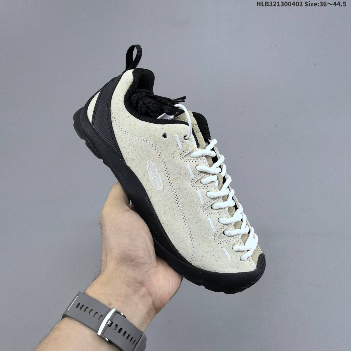 KEEN Jasper Low-Cut Outdoor Sneakers, Cream and Black, 1022266 - product image from the listing.