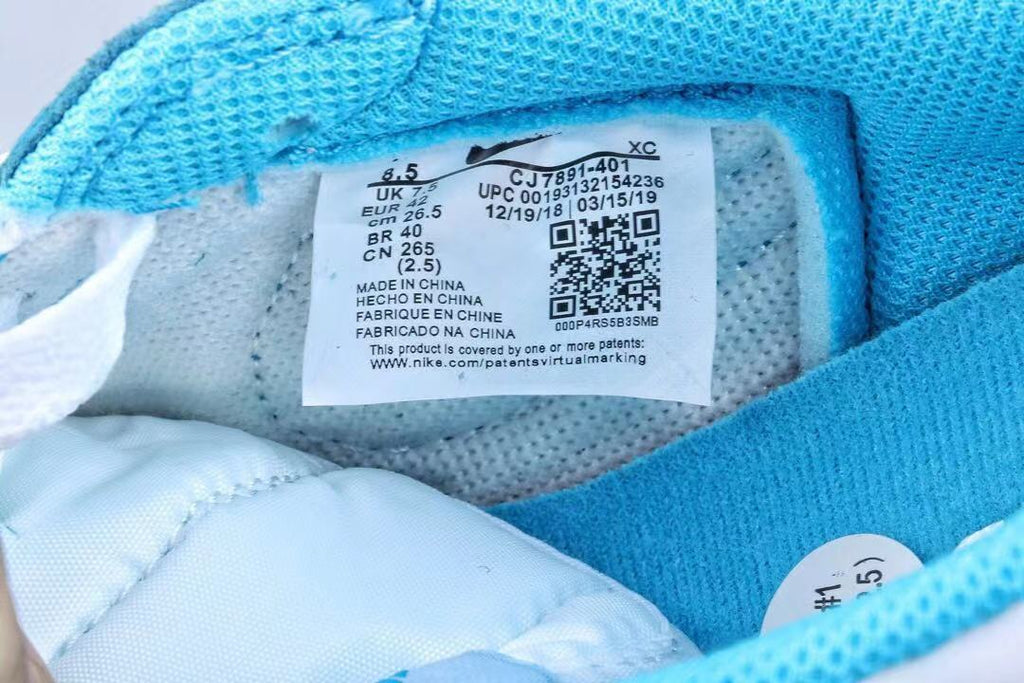 UNC Blue and White Sneakers 401 - Jordan 1 Low SB - product image from the listing.