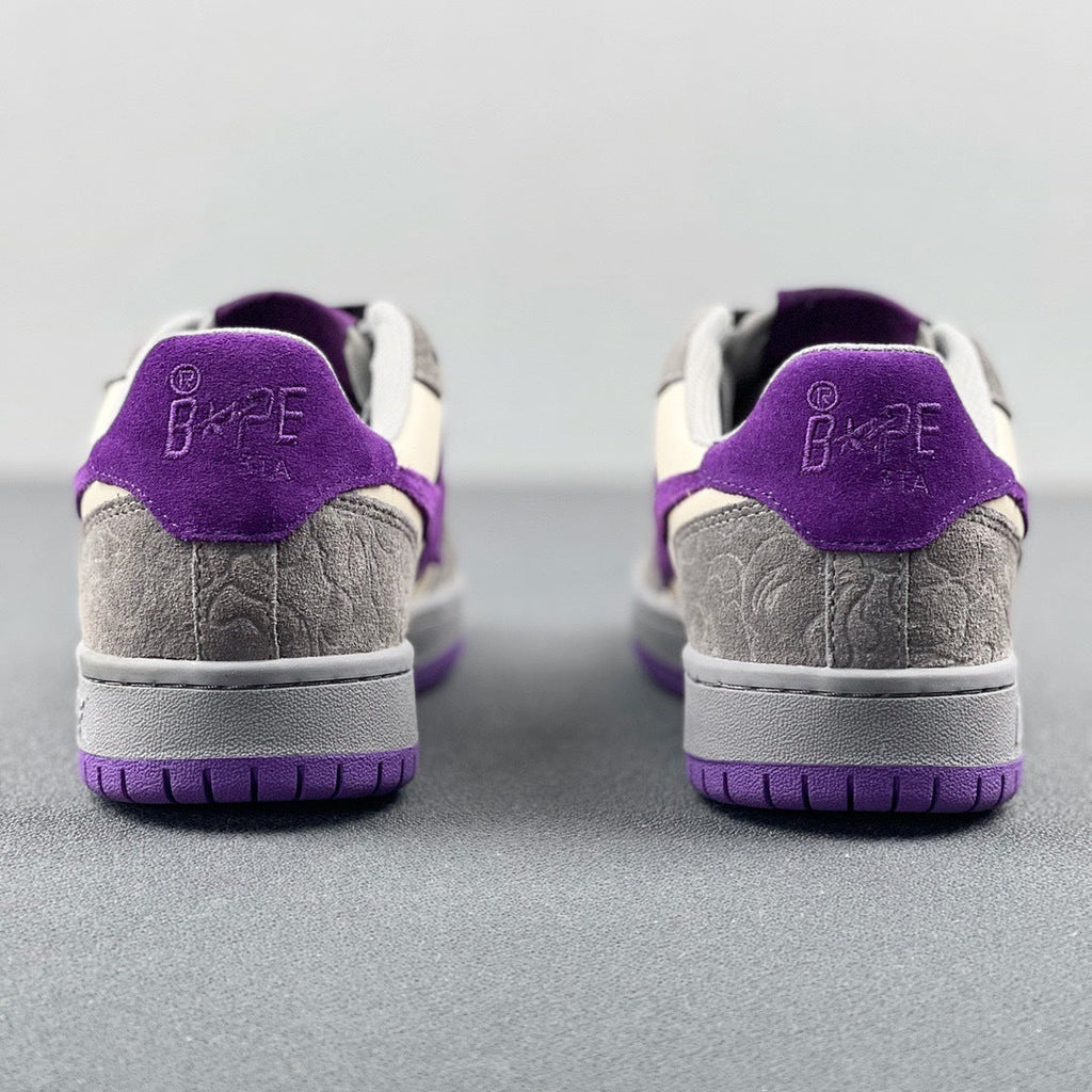BAPE SK8 Sta Sneakers in White Purple - product image from the listing.