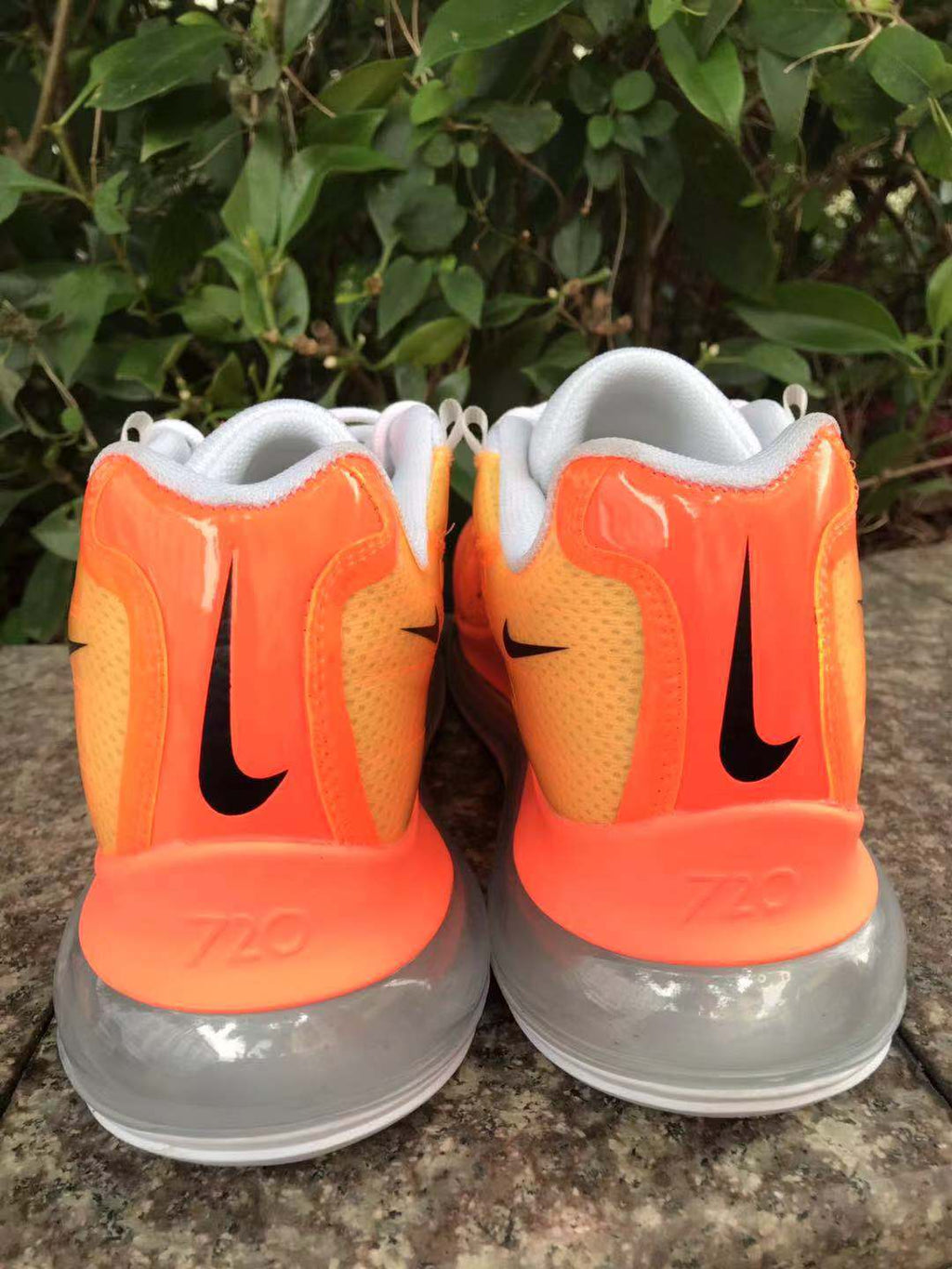 Orange and Yellow Nike Air Max 720 Sneakers - product image from the listing.