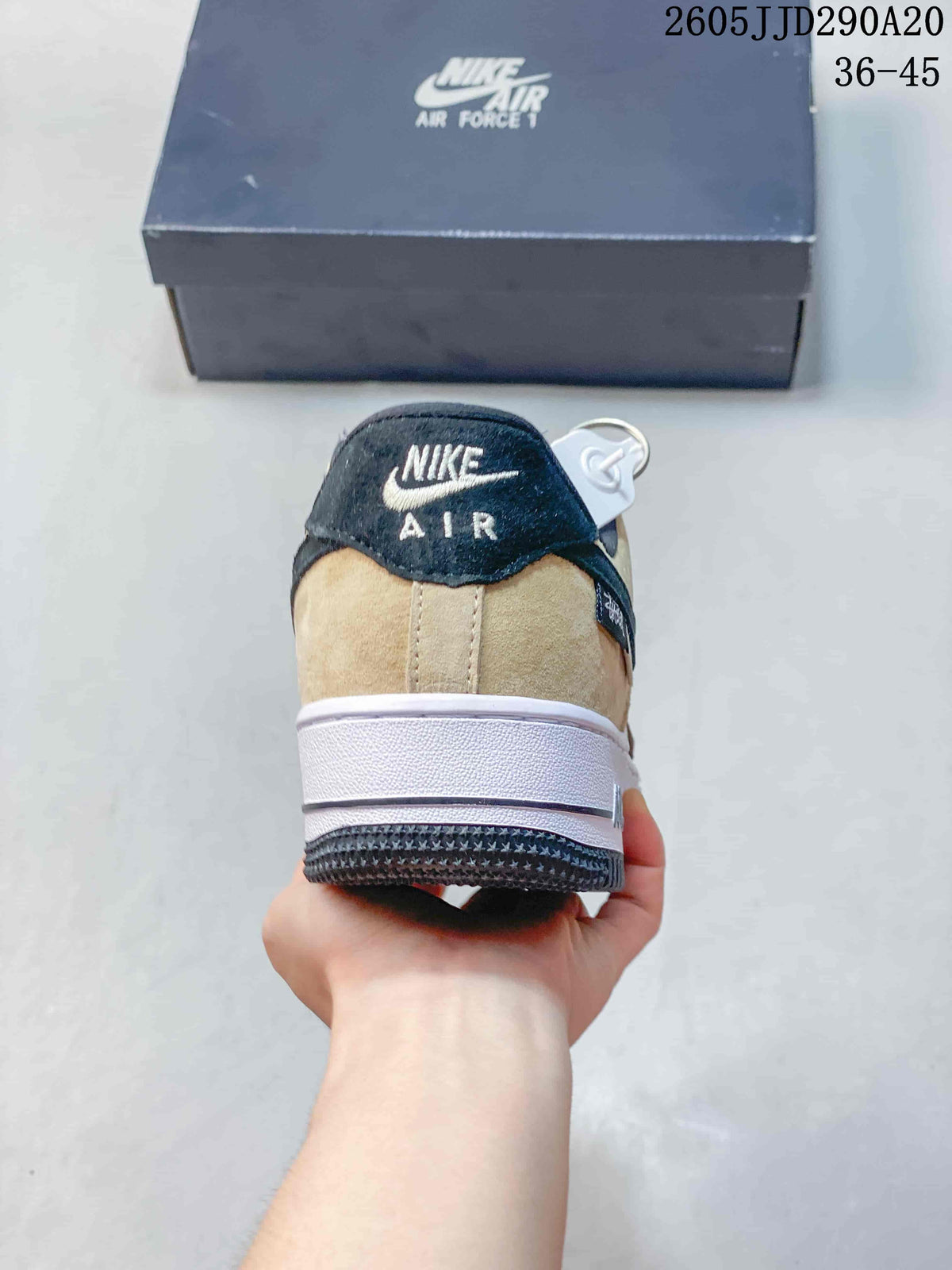 Women's Nike Air Force 1 Shadow Sneakers Beige Pink Black - product image from the listing.