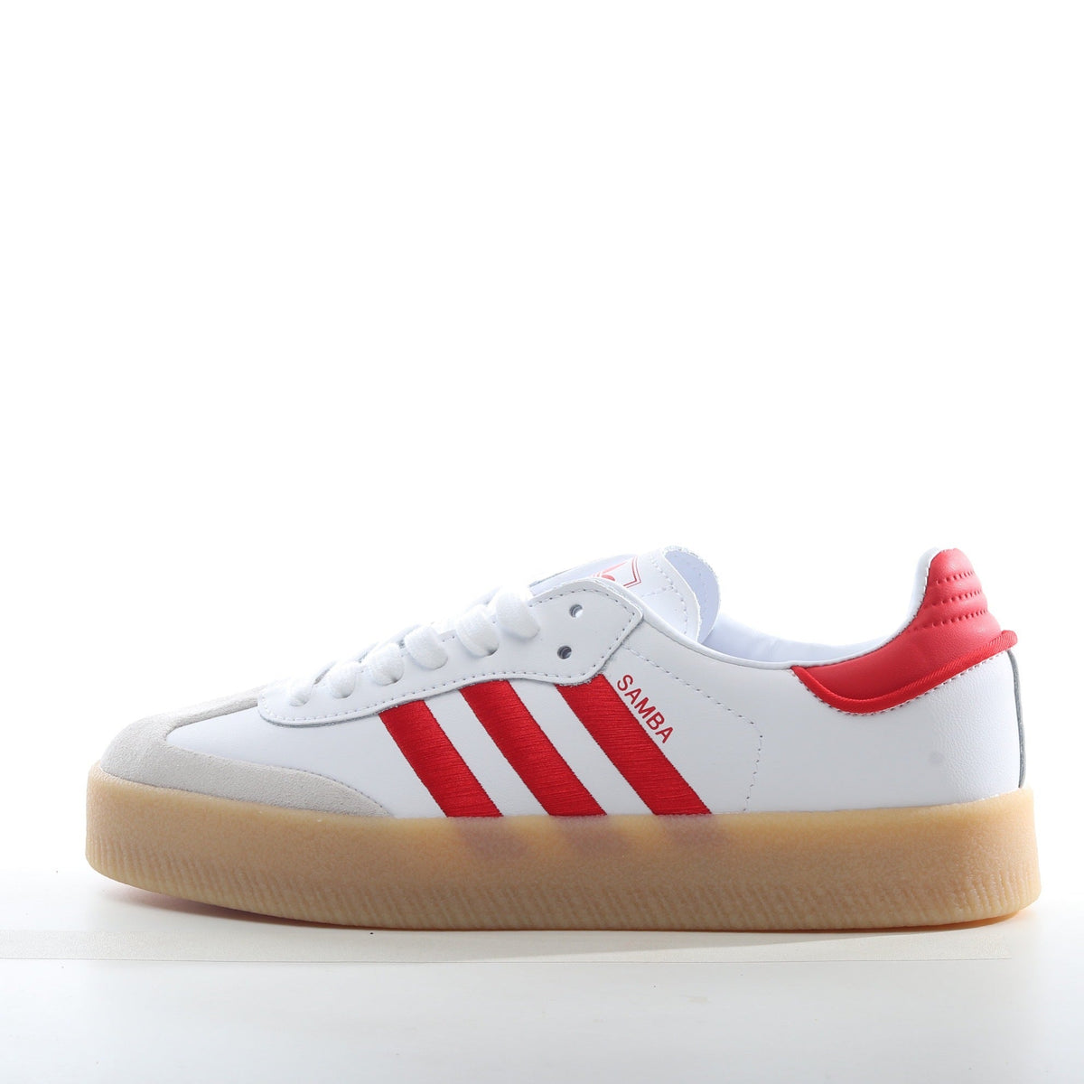 adidas Samba Platform Trainers White Red Gum Sole - product image from the listing.