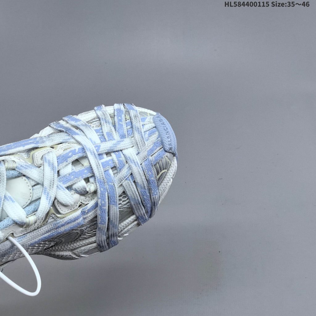 Balenciaga Phantom Trainers in White and Light Blue, Style 825597 - product image from the listing.