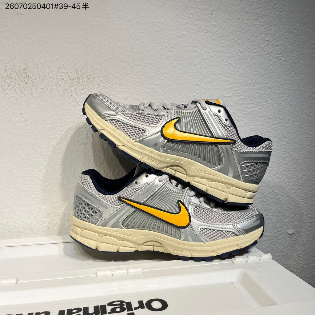 Nike Air Zoom Vomero 5 Running Shoes in White Grey Yellow - product image from the listing.