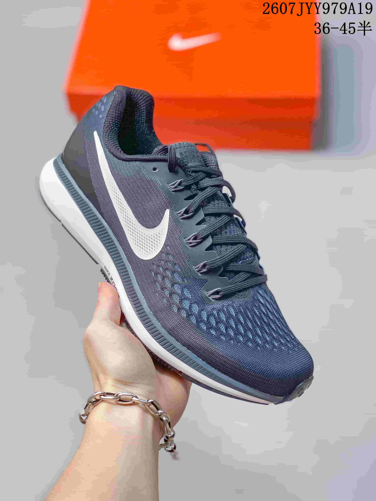 Nike Air Zoom Winflo 5 Running Shoes in Dark Gray White - product image from the listing.