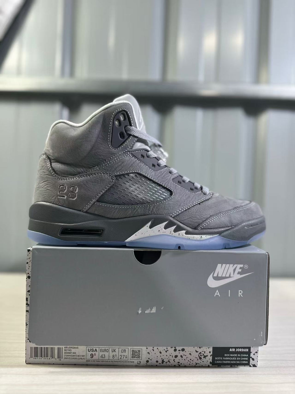 Air Jordan 5 Sneakers in Wolf Grey DD0587-002 - product image from the listing.