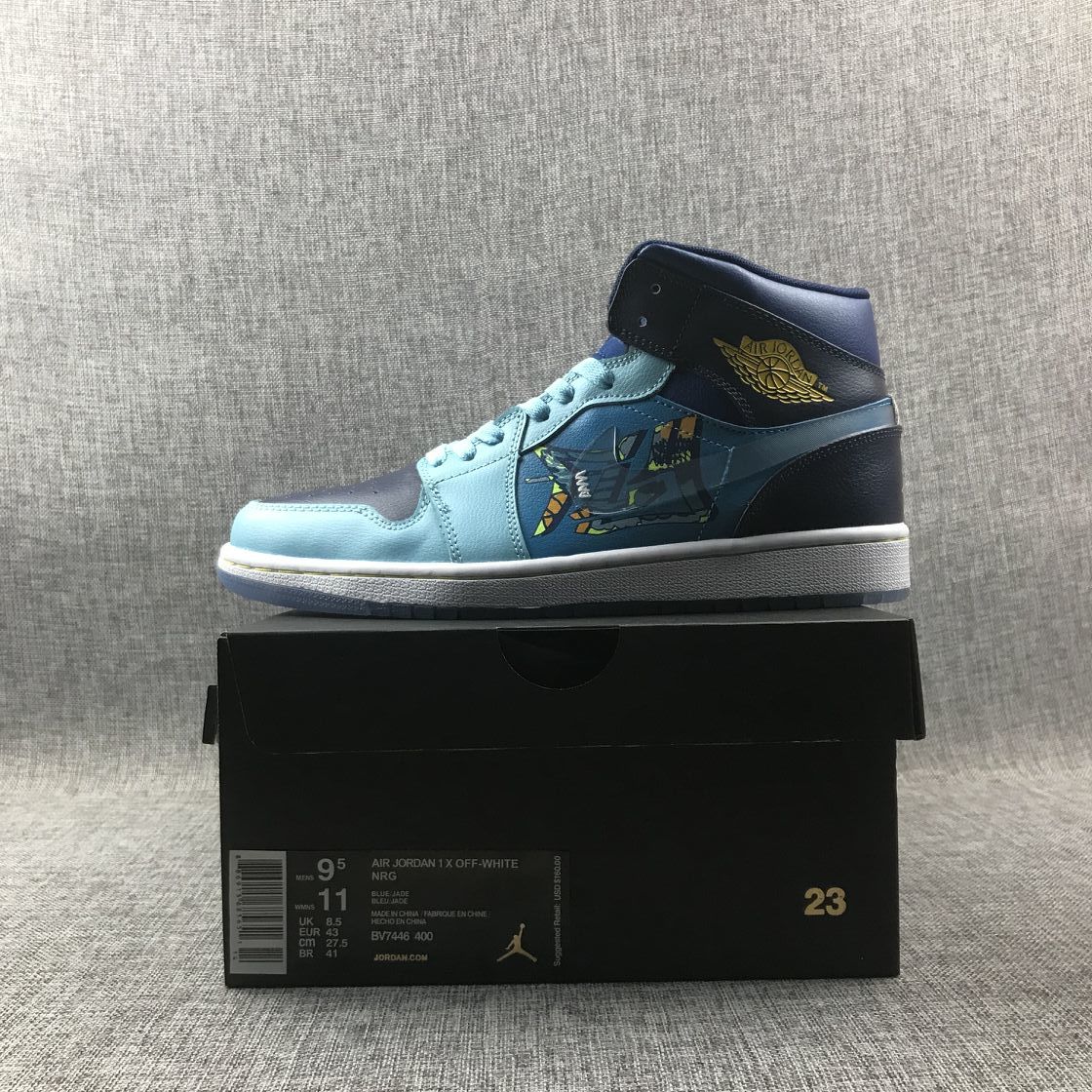 Sneakers Blue Cyan - Air Jordan 1 Mid BV7446-400 - product image from the listing.