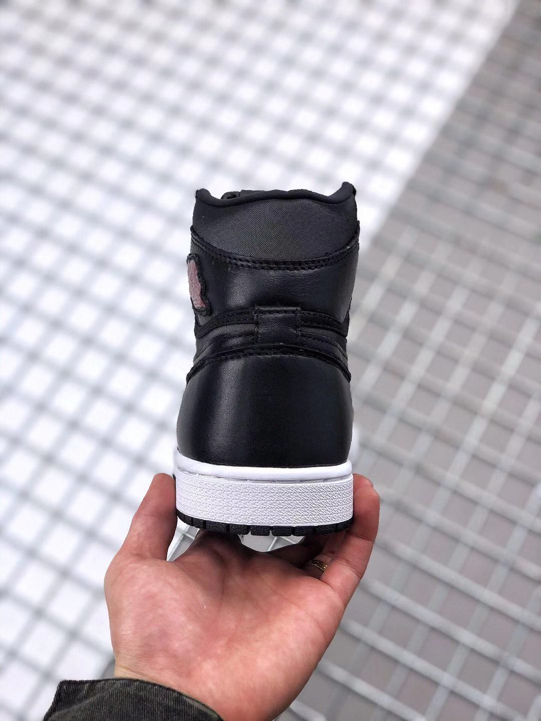 Air Jordan 1 High OG Black Satin Sneakers in Black Red - product image from the listing.