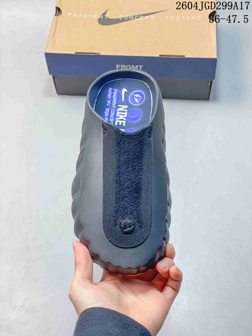 Nike Mind 001 Recovery Slide in Black Gray - product image from the listing.