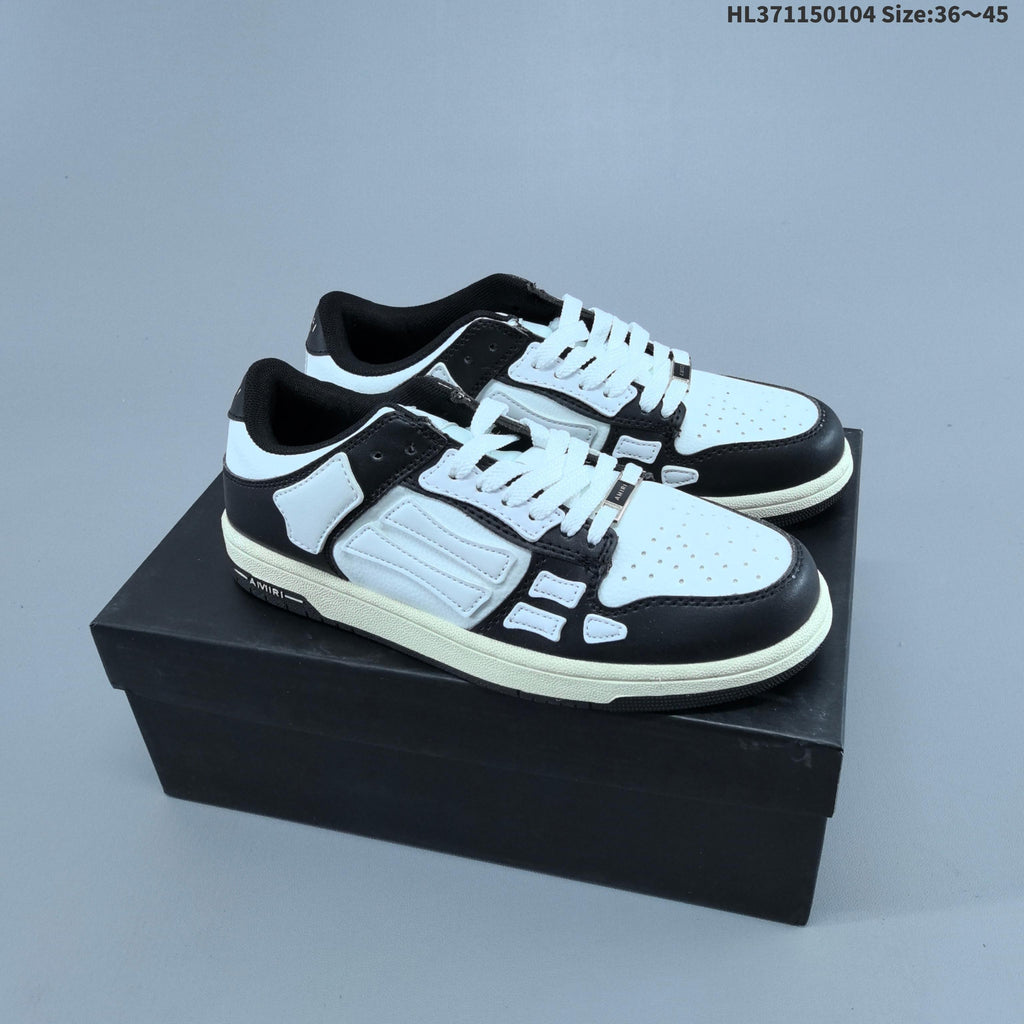 White and Blue AMIRI Skeleton Low-Top Sneakers - product image from the listing.