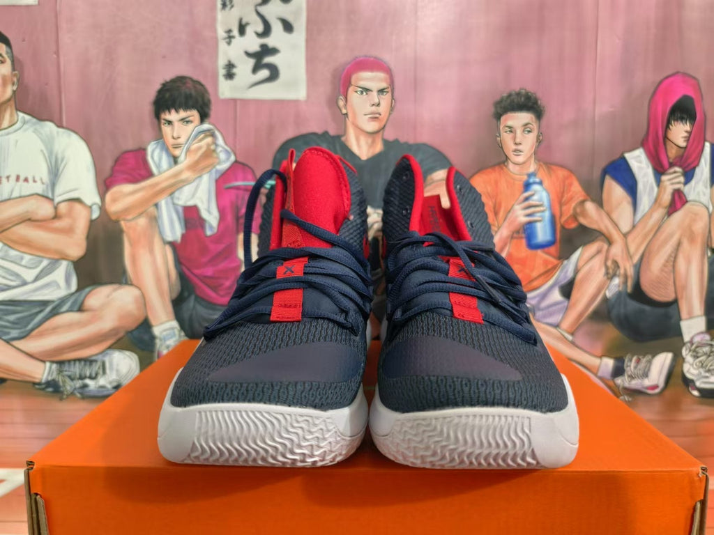 Nike Basketball Shoes, Navy, in Red and White - product image from the listing.
