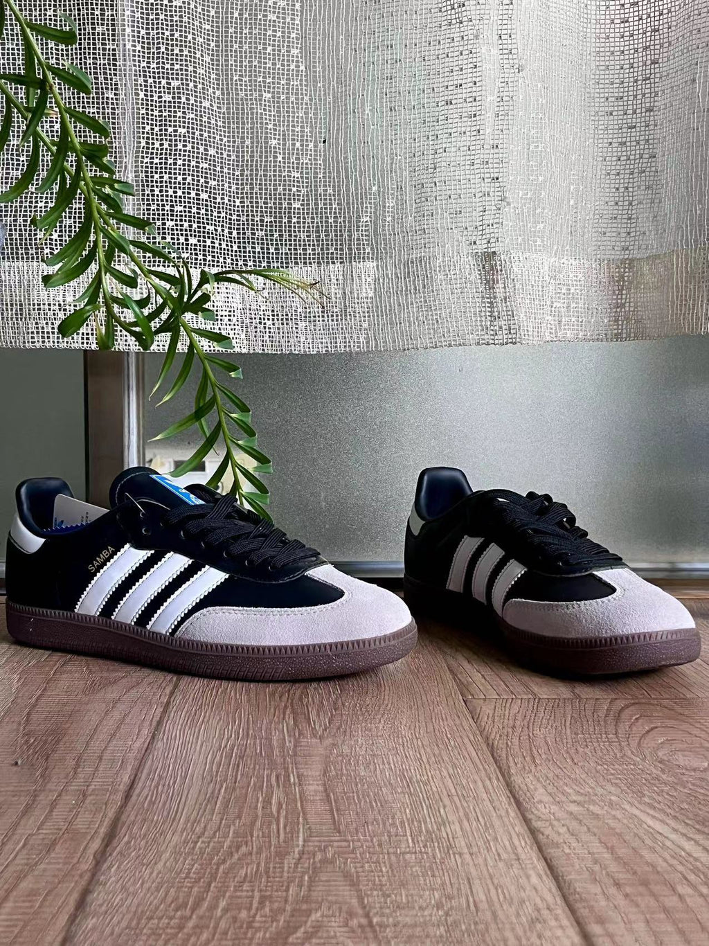 Adidas Samba Sneakers in Black, in White and Gum - product image from the listing.