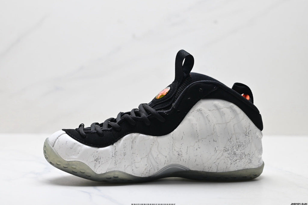 Nike Air Foamposite One Penny Sneakers in Black White Orange - product image from the listing.