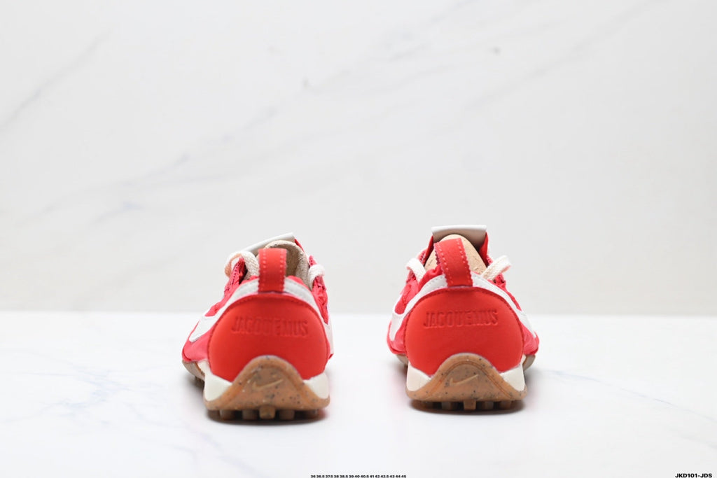 Red and White Nike Jacquemus Low-Profile Sneakers - product image from the listing.
