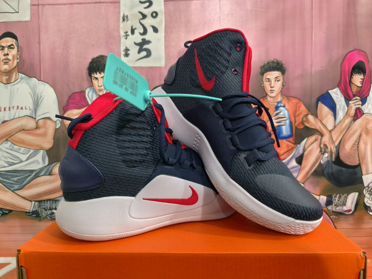Nike Basketball Shoes, Navy, in Red and White - product image from the listing.