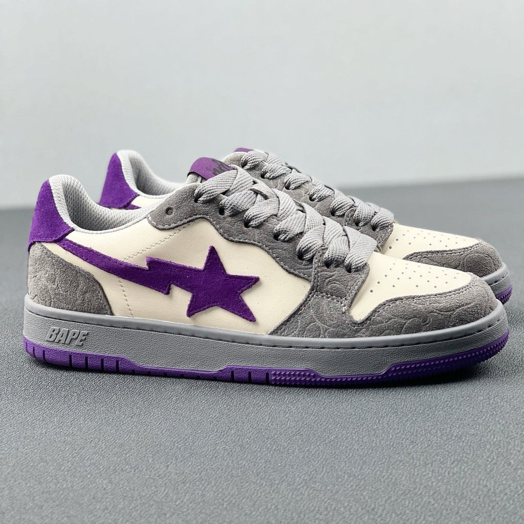 BAPE SK8 Sta Sneakers in White Purple - product image from the listing.