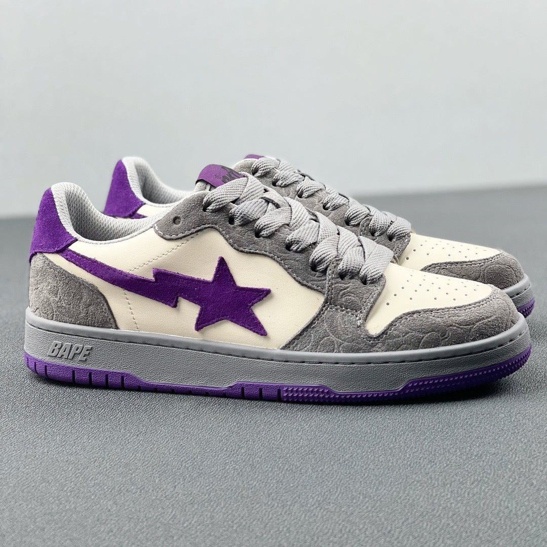 BAPE SK8 Sta Sneakers in White Purple - product image from the listing.