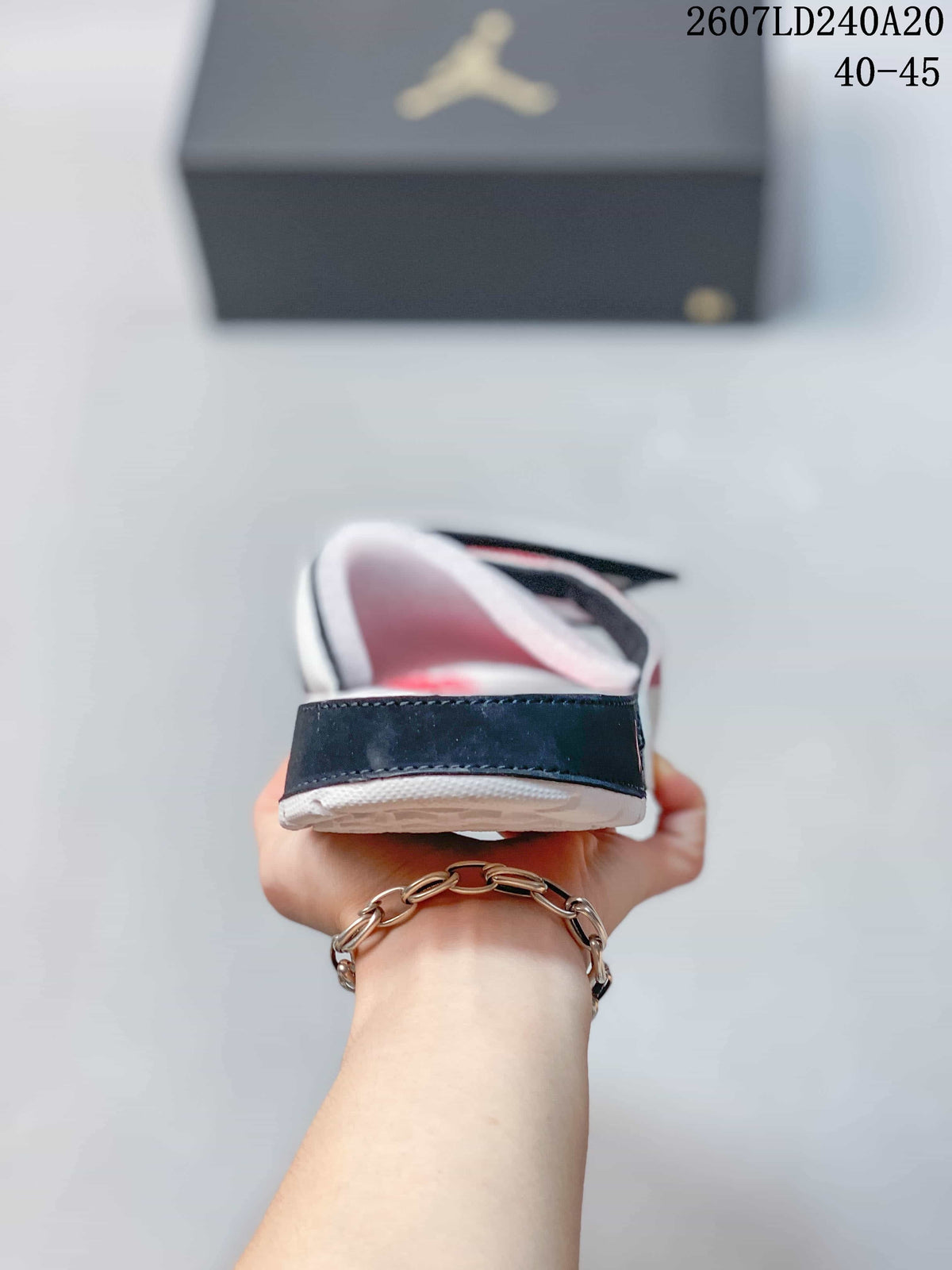 Air Jordan Hydro II Retro Slides White Red Black - product image from the listing.