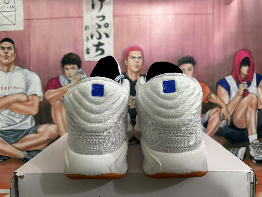 Nike Air Zoom Basketball Shoes in White Blue - product image from the listing.