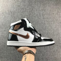 Black, White and Bronze Sneakers - Air Jordan 1 High - product image from the listing.