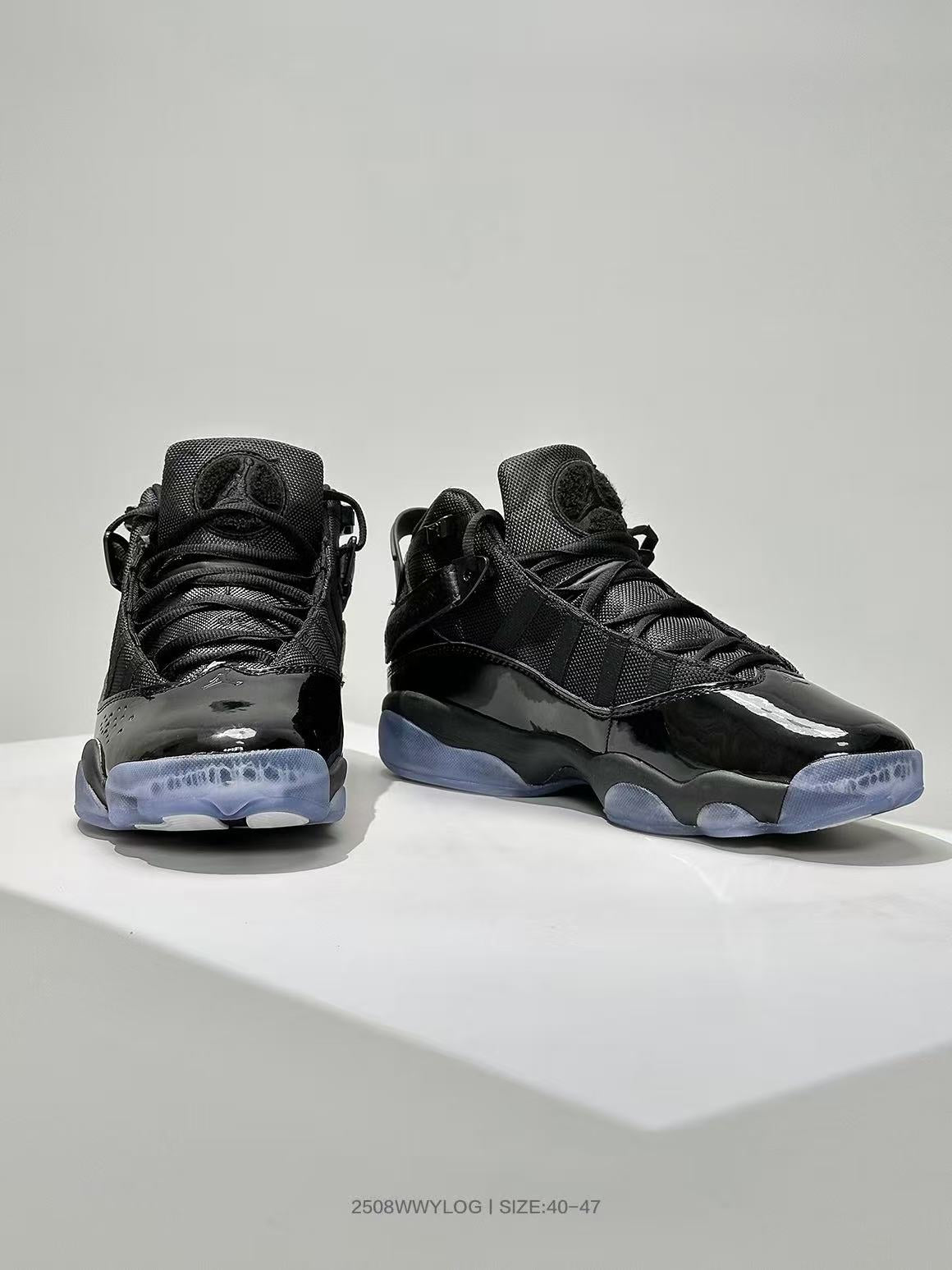 Jordan 6-4 High-Top Sneakers in Black - product image from the listing.