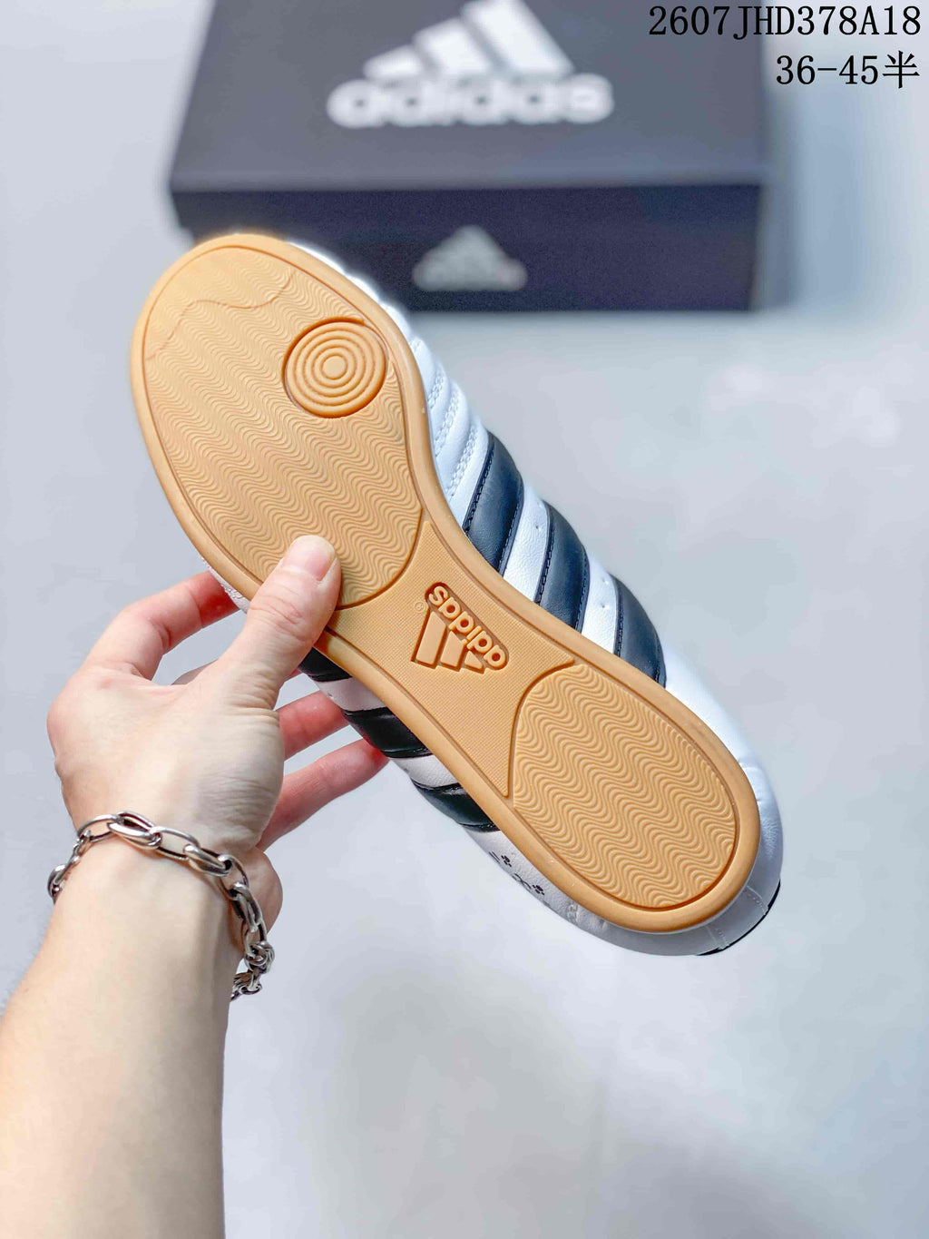 adidas Taekwondo SMIL-LS Low-Top Sneakers in White Navy - product image from the listing.