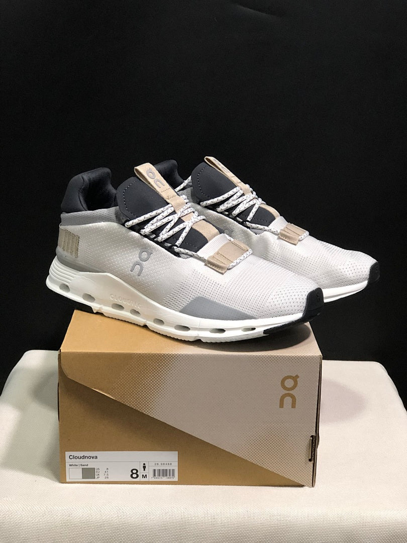 White and Sand On Cloudnova 1 Sneakers - product image from the listing.