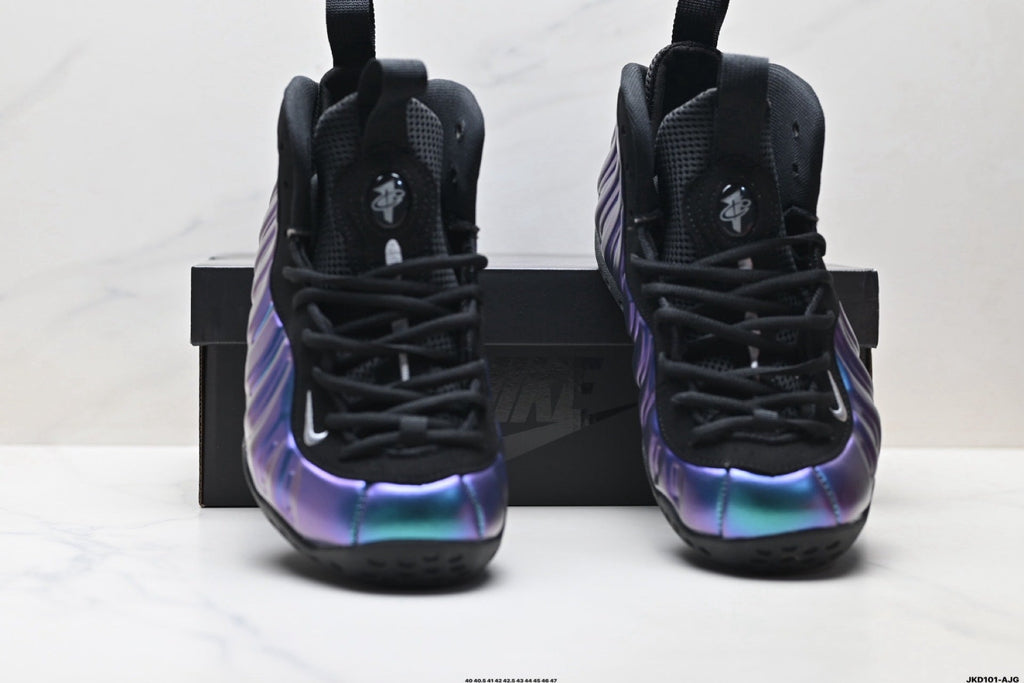Nike Air Foamposite One Penny Hardaway Sneakers in Black Blue Purple - product image from the listing.