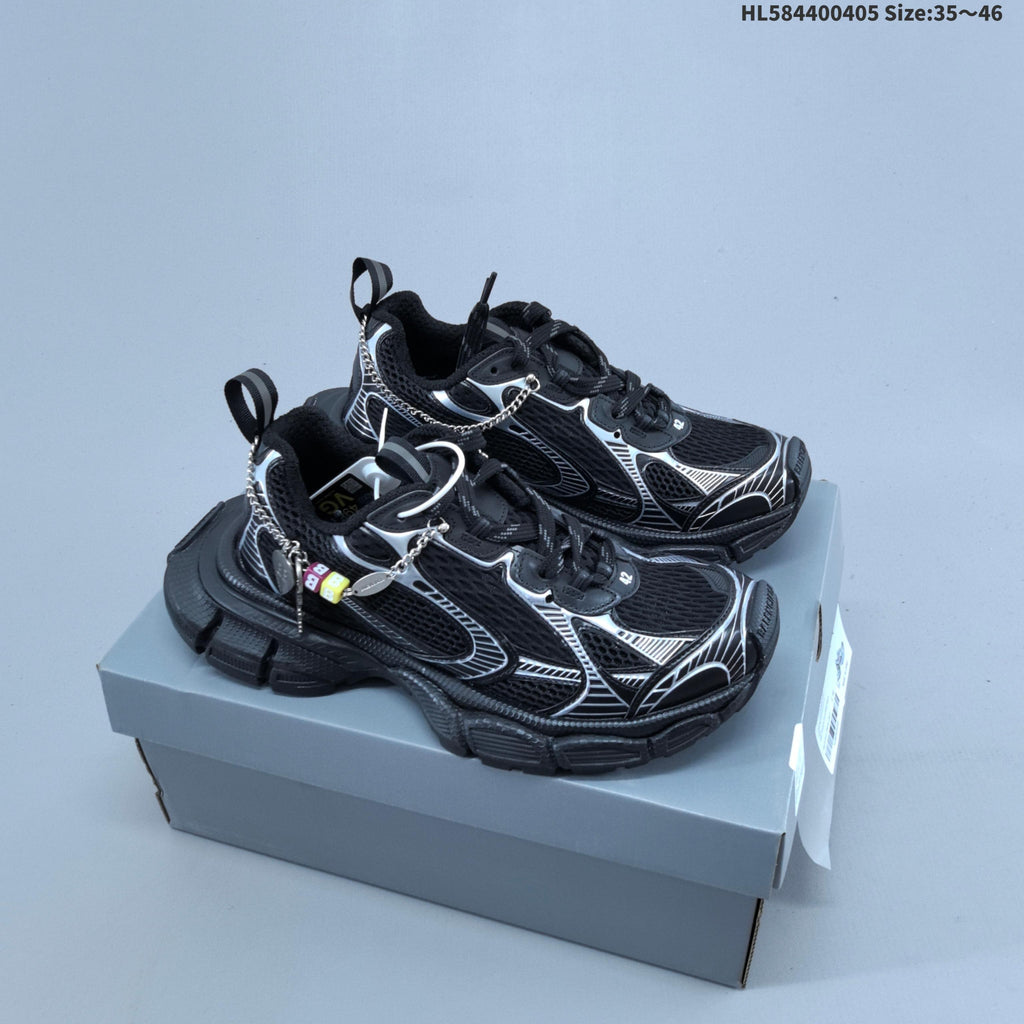 White and Metallic Gold Balenciaga Phantom Sneakers - product image from the listing.