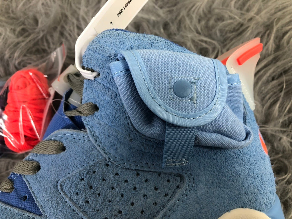 Jordan AJ6 Travis Sky High-Top Sneakers in Blue - product image from the listing.