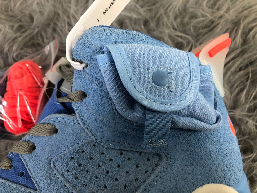 Jordan AJ6 Travis Sky High-Top Sneakers in Blue - product image from the listing.