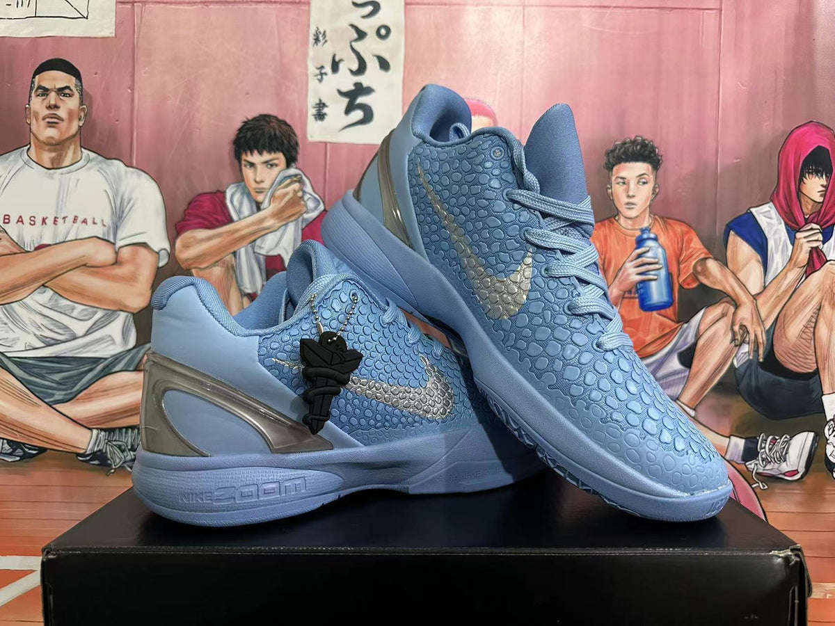 Cool Blue Gray Nike Kobe 6 Basketball Shoes - product image from the listing.