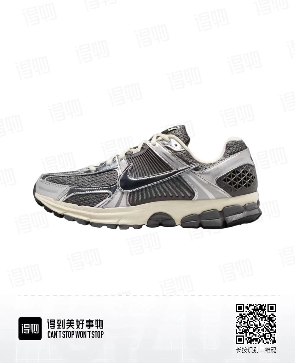 Nike Air Zoom Vomero 5 Running Shoes, in Gray and Black - product image from the listing.