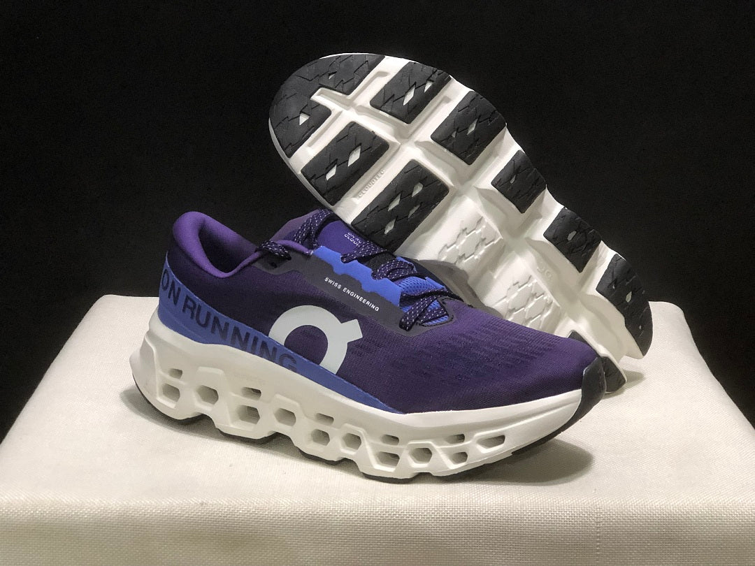 On Cloudmonster 3 Running Shoes, in Blue and Purple - product image from the listing.
