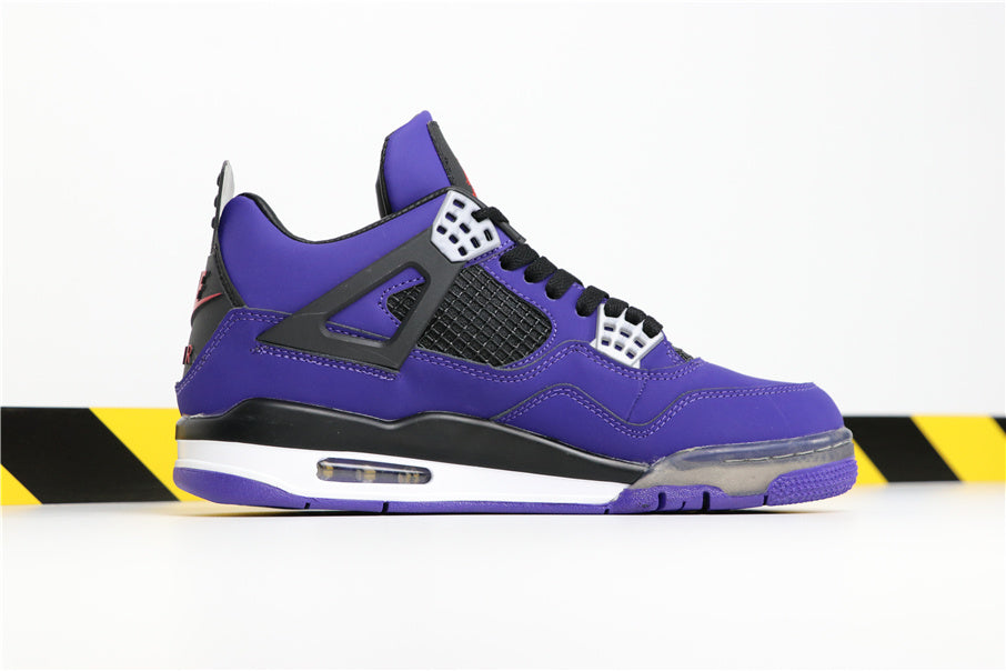 Jordan 4 Retro Sneakers in Purple Suede 308497-406 - product image from the listing.