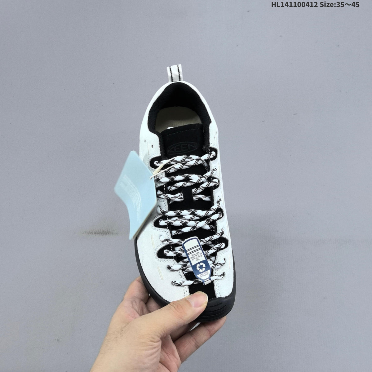 KEEN Jasper Low-Cut Outdoor Sneakers White Black 1022266 - product image from the listing.