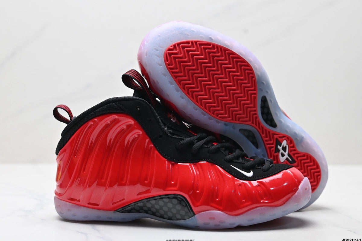 Nike Air Foamposite Penny High-Top Sneakers in Red Black - product image from the listing.