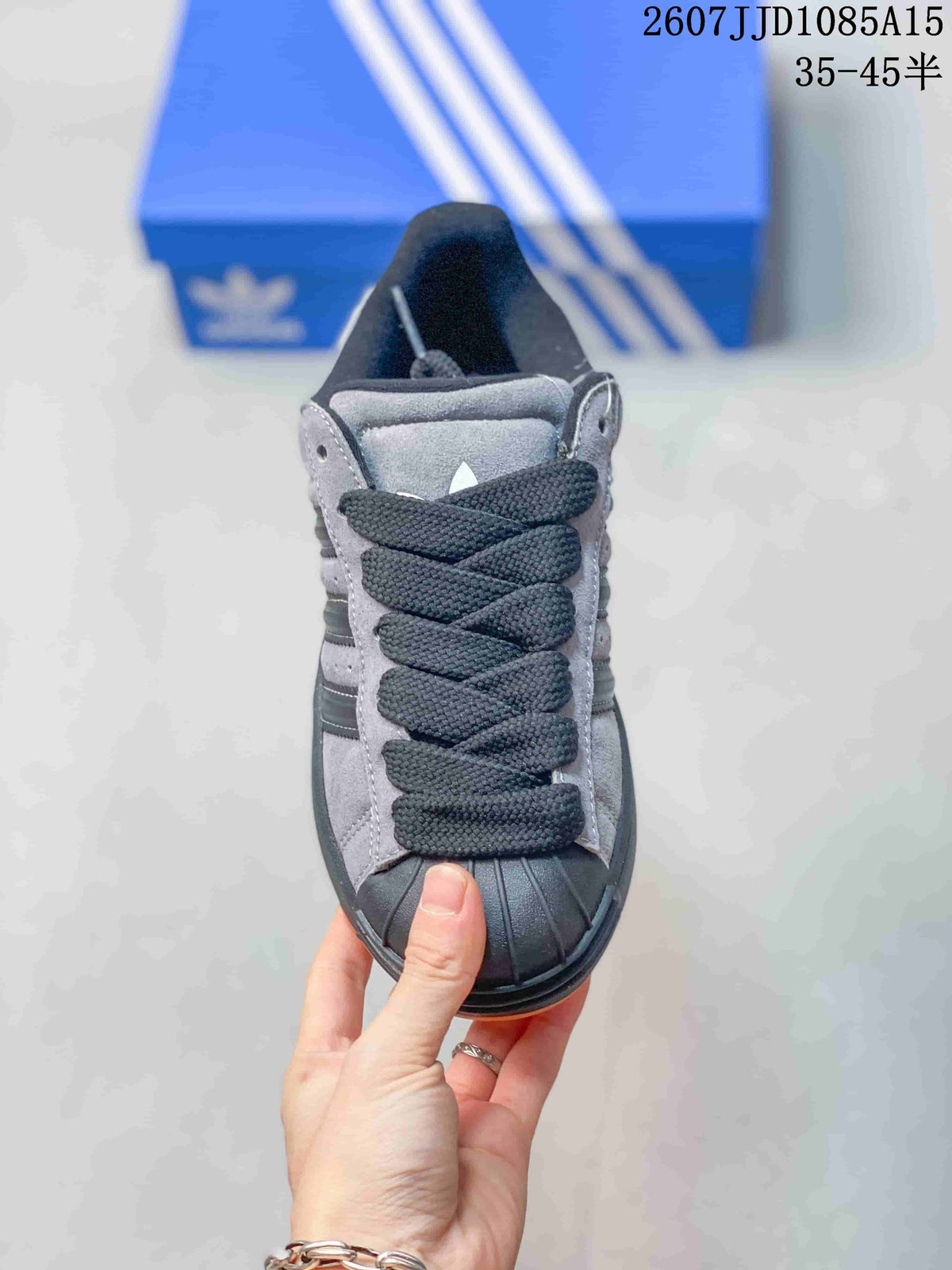 Adidas Superstar XLG Sneakers in Grey Black JR7444 - product image from the listing.