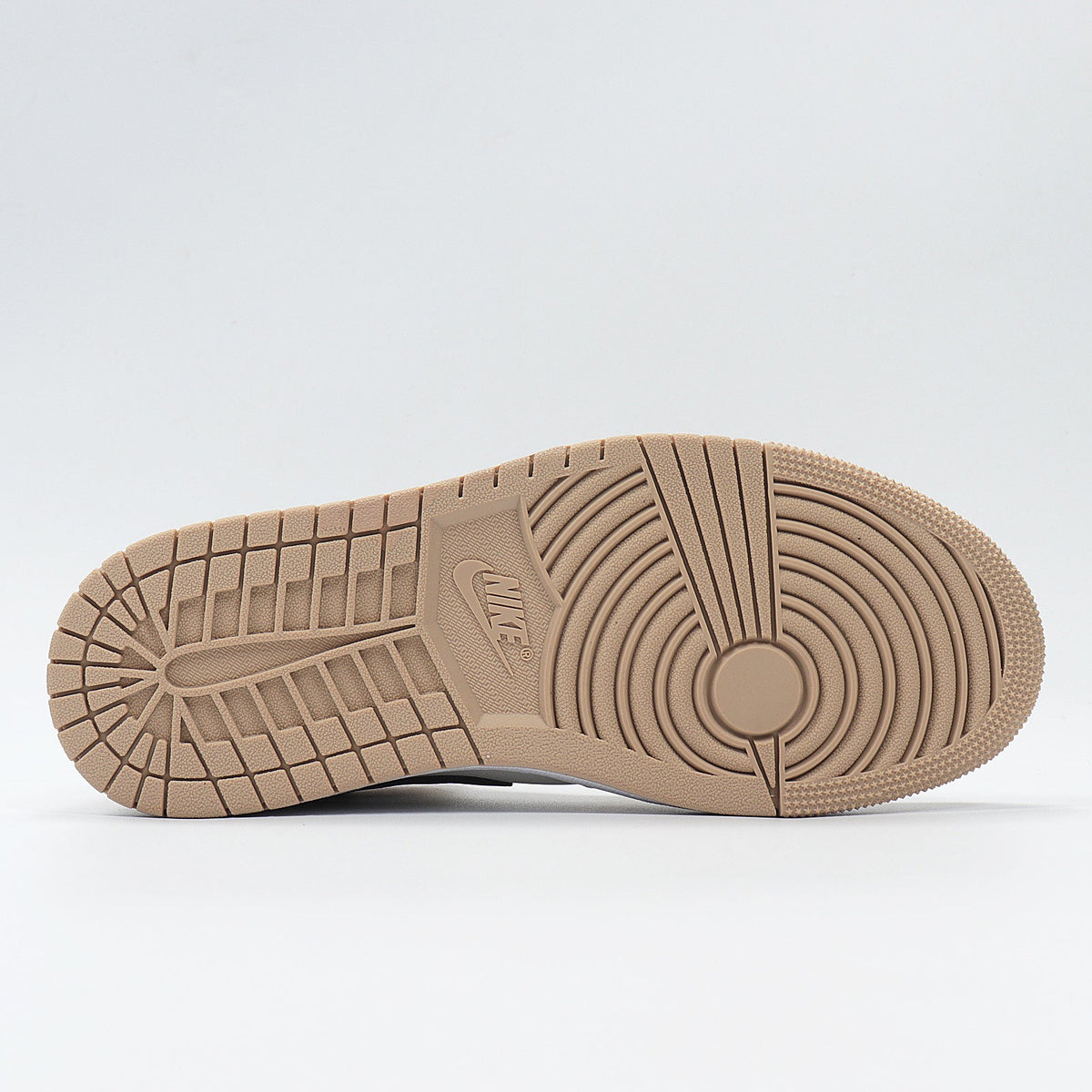 Jordan 1 Low BQ6472-800 Sneakers in Tan and Black - product image from the listing.
